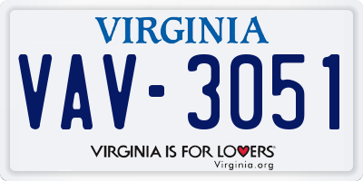 VA license plate VAV3051