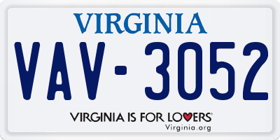 VA license plate VAV3052