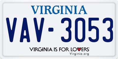 VA license plate VAV3053