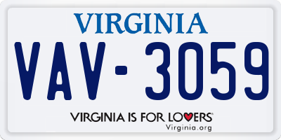 VA license plate VAV3059