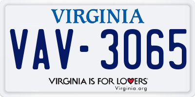 VA license plate VAV3065