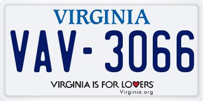 VA license plate VAV3066