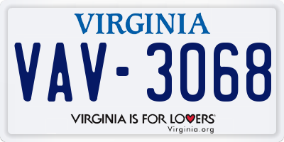 VA license plate VAV3068