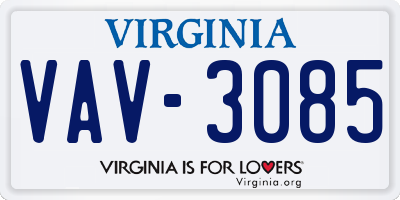 VA license plate VAV3085