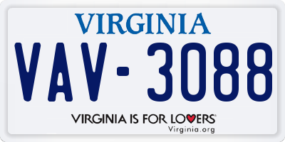 VA license plate VAV3088