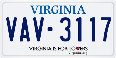 VA license plate VAV3117