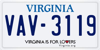 VA license plate VAV3119