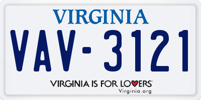 VA license plate VAV3121