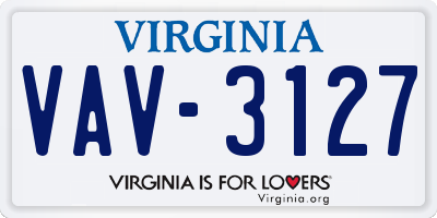 VA license plate VAV3127
