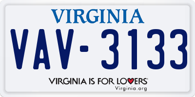 VA license plate VAV3133