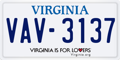 VA license plate VAV3137