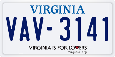 VA license plate VAV3141