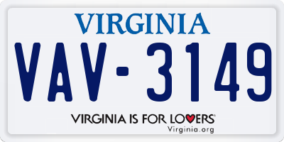 VA license plate VAV3149