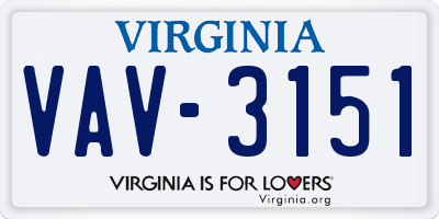 VA license plate VAV3151
