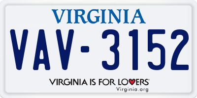 VA license plate VAV3152