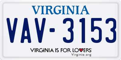 VA license plate VAV3153