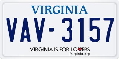 VA license plate VAV3157