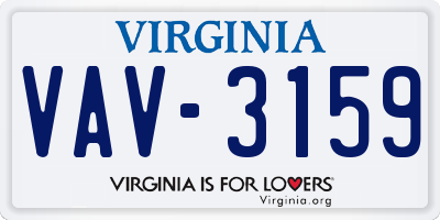 VA license plate VAV3159