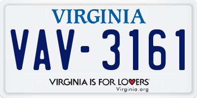 VA license plate VAV3161