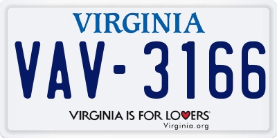 VA license plate VAV3166