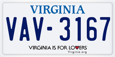 VA license plate VAV3167