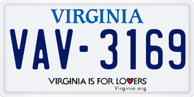 VA license plate VAV3169