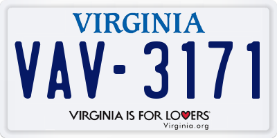 VA license plate VAV3171