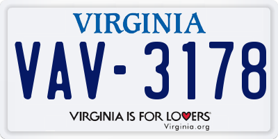 VA license plate VAV3178