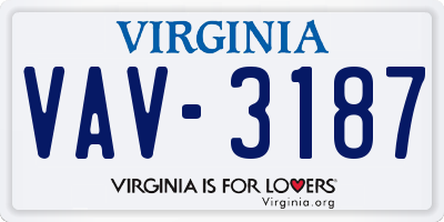 VA license plate VAV3187