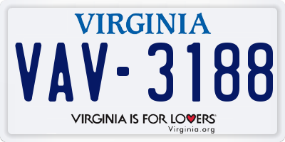 VA license plate VAV3188