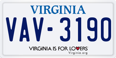 VA license plate VAV3190