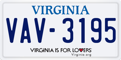 VA license plate VAV3195