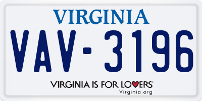 VA license plate VAV3196