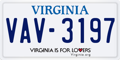 VA license plate VAV3197