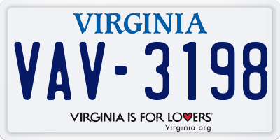 VA license plate VAV3198