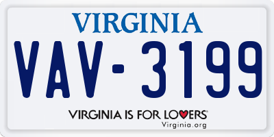 VA license plate VAV3199
