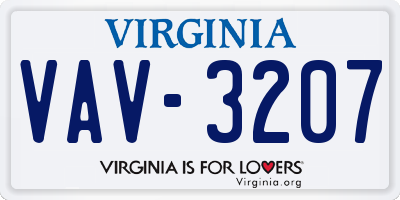 VA license plate VAV3207