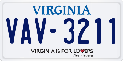 VA license plate VAV3211