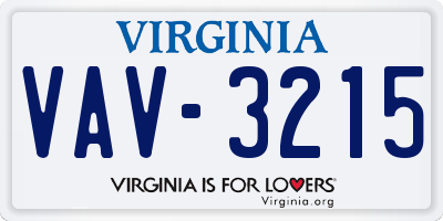 VA license plate VAV3215