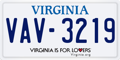 VA license plate VAV3219