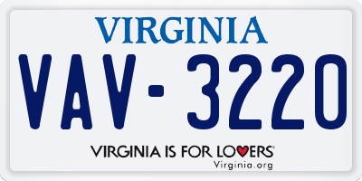 VA license plate VAV3220