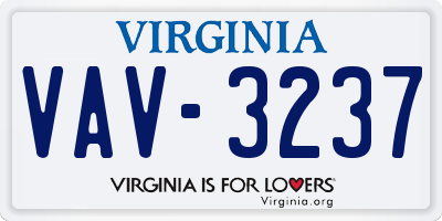 VA license plate VAV3237