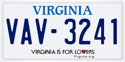 VA license plate VAV3241