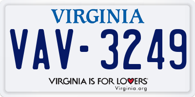 VA license plate VAV3249