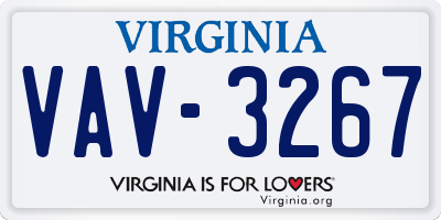 VA license plate VAV3267
