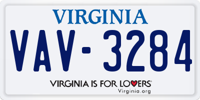 VA license plate VAV3284