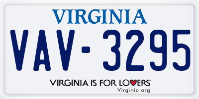 VA license plate VAV3295