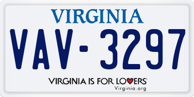 VA license plate VAV3297