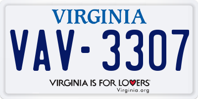 VA license plate VAV3307