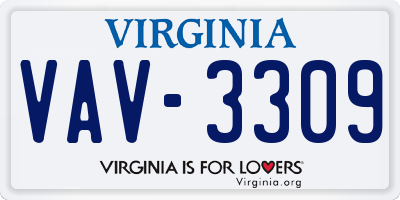 VA license plate VAV3309